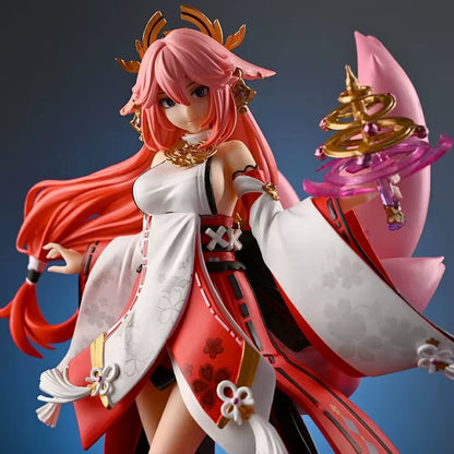 Yae Miko Cheongsam Katsune Genshin Impact RPG Kawaii Figure PVC 8.8" [Boxed]