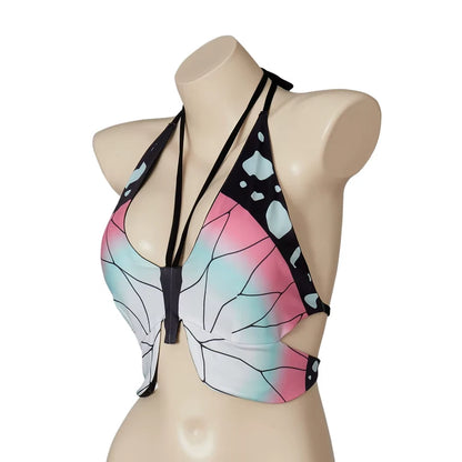 Shinobu Kocho Cosplay Demon Slayer Anime Bra Top Bikini Swimsuit