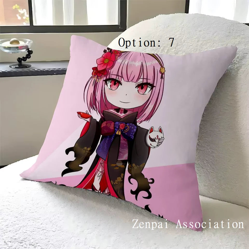 Mori Calliope Vocaloid Hololive Soft Pillow Cushion Cover 1.5 x 1.5 ft