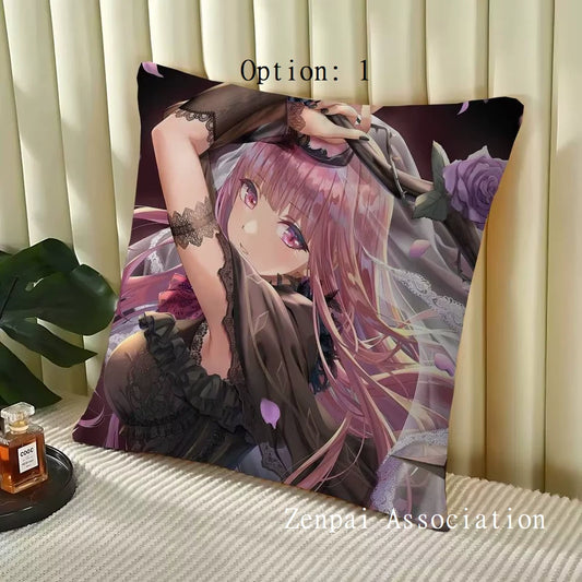 Mori Calliope Vocaloid Hololive Soft Pillow Cushion Cover 2 x 2 ft