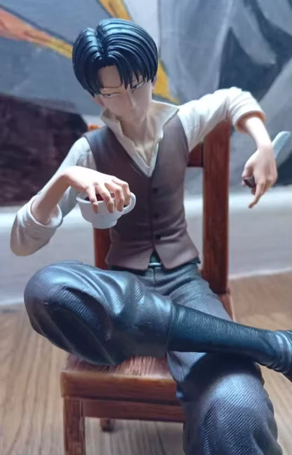 Levi Ackerman Sitting Ver. Attack on Titan Anime Figure Model Statue PVC 7.4" [No Box]