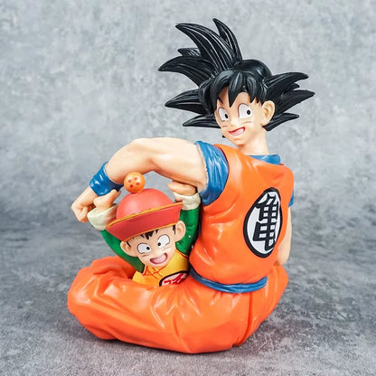 Goku & Kid Gohan Dragon Ball Z Collectible Anime Figure Model PVC 4" [No Box]