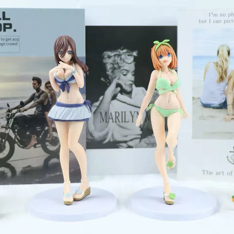 Nakano Sisters Bikini Quintessential Quintuplets Kawaii Anime Figures PVC 6” [No Box]