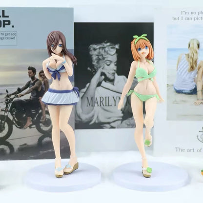Nakano Sisters Bikini Quintessential Quintuplets Kawaii Anime Figures PVC 6” [No Box]