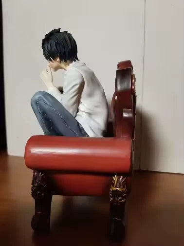 L Lawliet Squatting on Sofa Death Note Anime Figure Model Statue PVC 6" [Boxed]