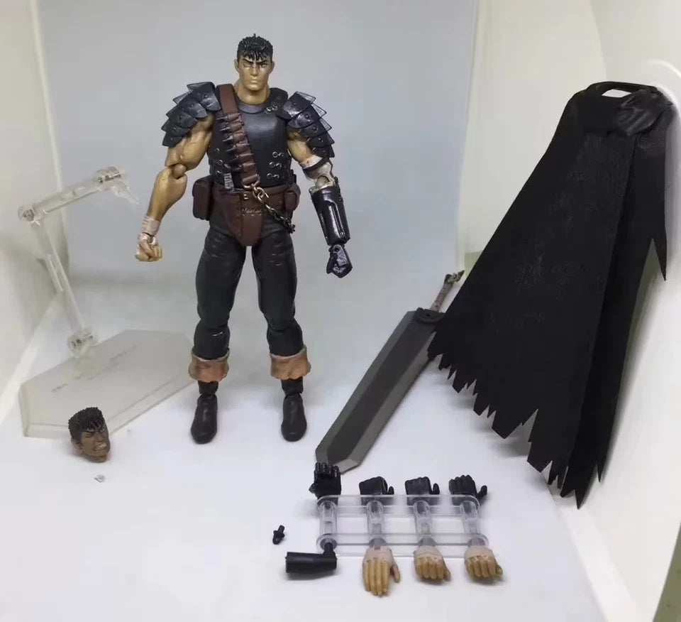 Guts Black Swordsman Berserk Anime Adjustable Action Figure PVC 6.6 in [Boxed]