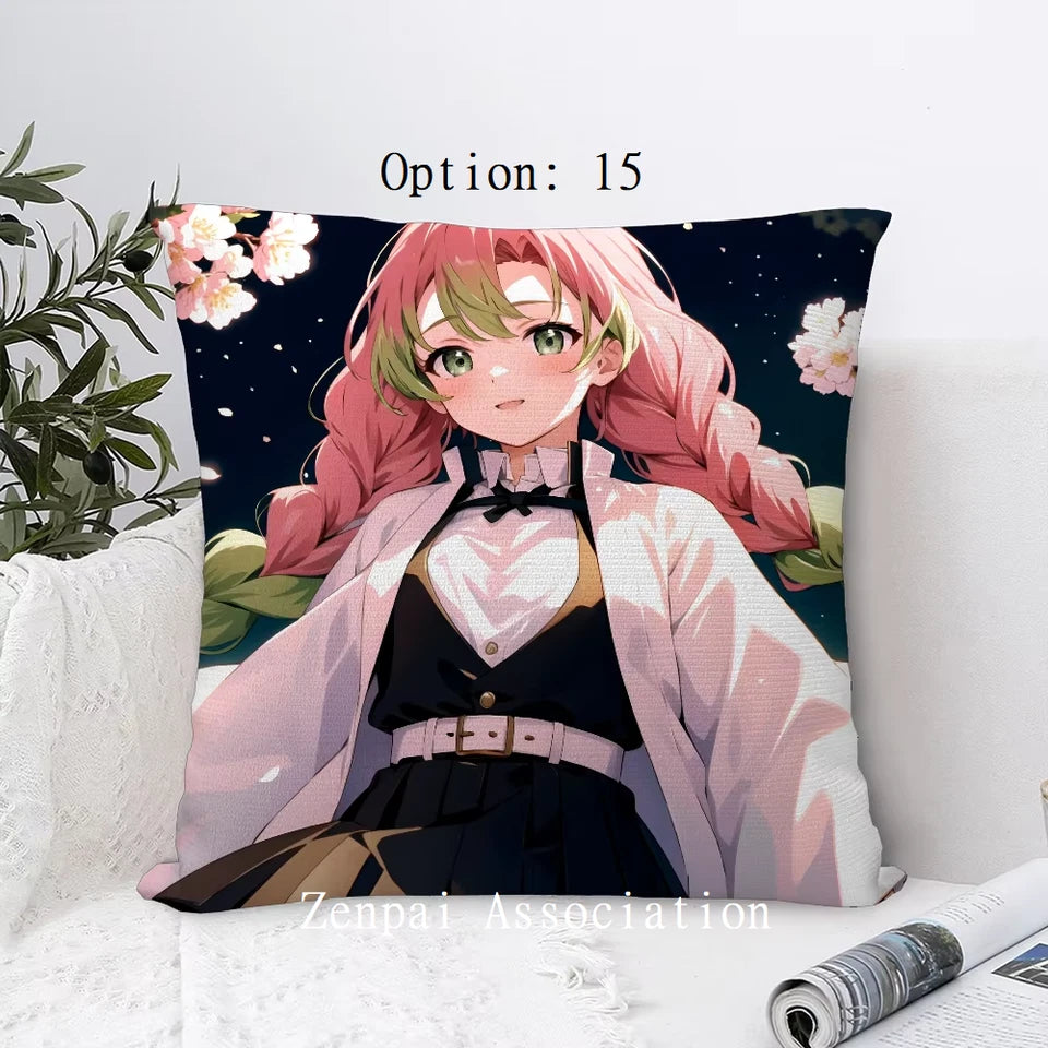 Mitsuri Demon Slayer Anime Kawaii Soft Pillow Cushion Cover 2 x 2 ft