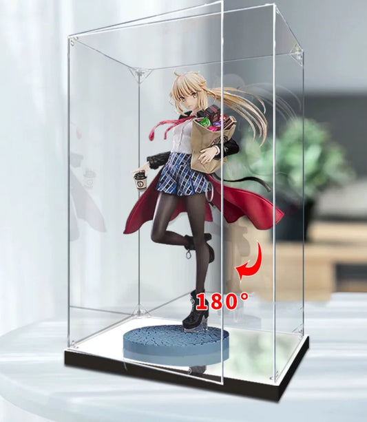 Mirror Openable Door Acrylic Display Case Dustproof Box