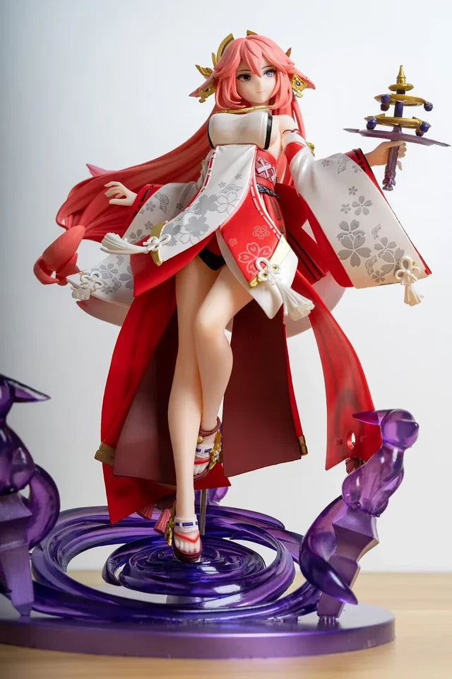 Yae Miko Cheongsam Katsune Genshin Impact RPG Kawaii Figure PVC 8.8" [Boxed]