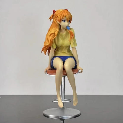 Asuka Sohryuu Sitting Neon Genesis Evangelion Anime Kawaii Figure PVC 9.2" [Boxed]