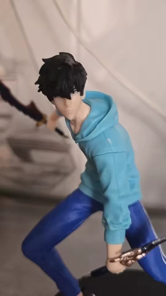 Sung Jin-woo Dual Daggers Solo Leveling Anime Figure Model Statue PVC 6.6" [Boxed]