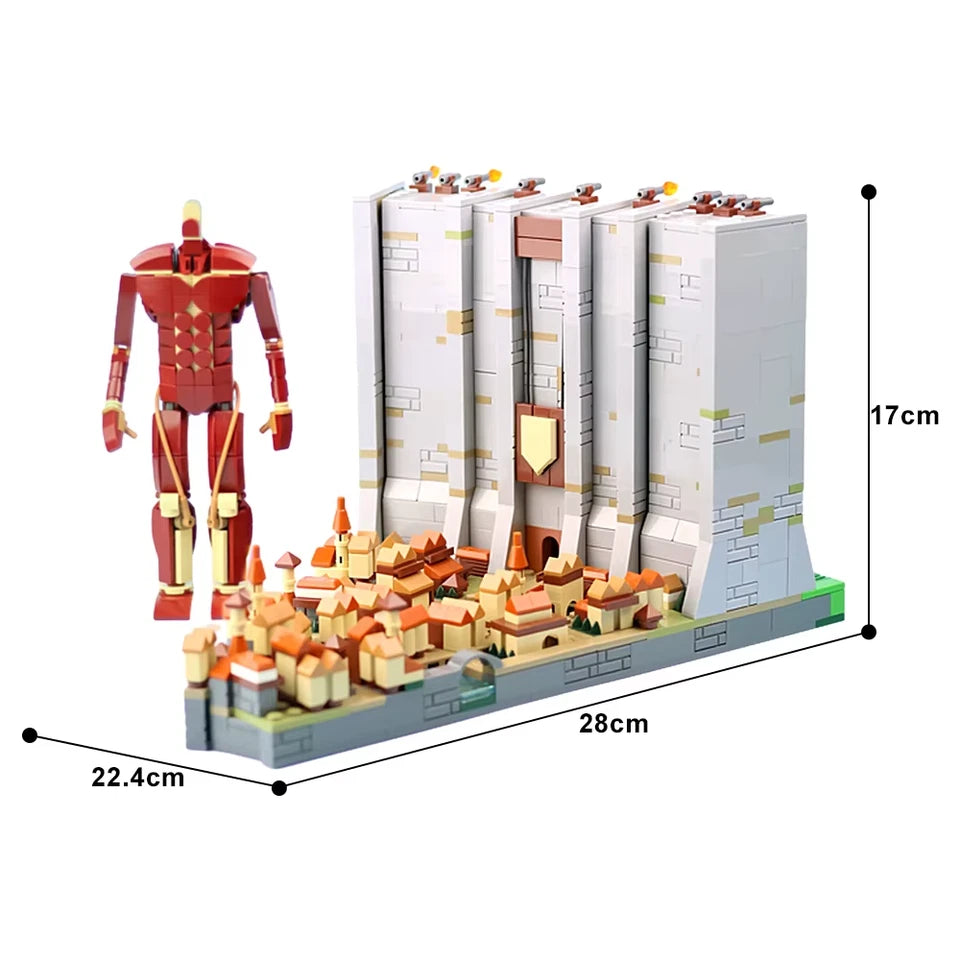 Wall Maria Attack on Titan AOT Anime Building Blocks 1068 pcs 6.6" [No Box]