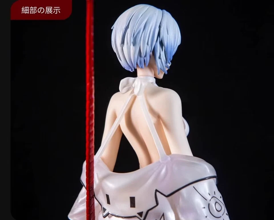 Rei Ayanami Latex Bodysuit Neon Genesis Evangelion Kawaii Anime Figure PVC 8" [No Box]