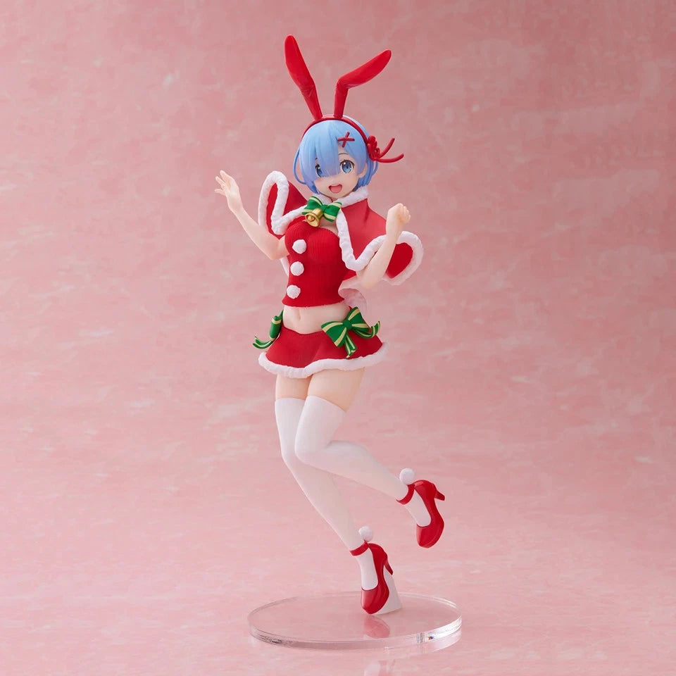 Rem Christmas Bunny Re: Zero Anime Holiday Edition Kawaii Figure PVC 8" [No Box]