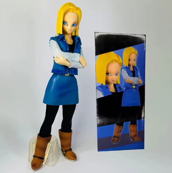 Android 18 & Android 17 Dragon Ball Z Anime Figure Model Statue PVC 9" [Boxed]