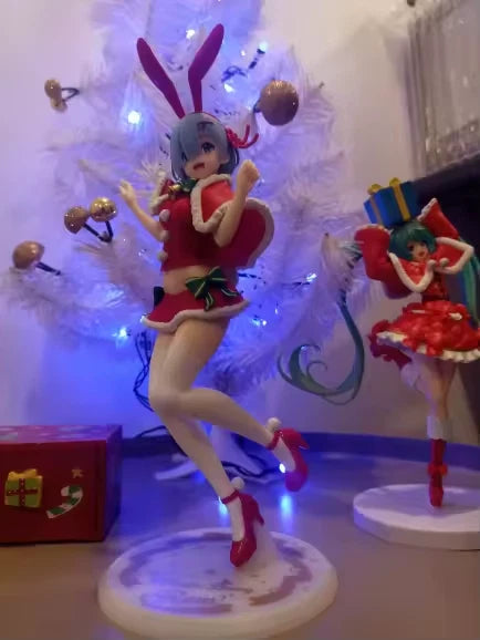 Rem Christmas Bunny Re: Zero Anime Holiday Edition Kawaii Figure PVC 8" [No Box]