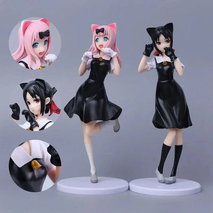 Kaguya Shinomiya & Chika Fujiwara Neko Love is War Anime Figure PVC 8.5" [No Box]