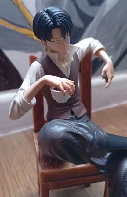 Levi Ackerman Sitting Ver. Attack on Titan Anime Figure Model Statue PVC 7.4" [No Box]