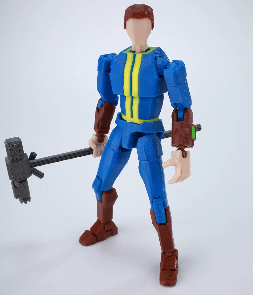 Nate Blue Jumpsuit Fallout RPG Adjustable Gaming Action Figure PVC 5.5" [No Box]
