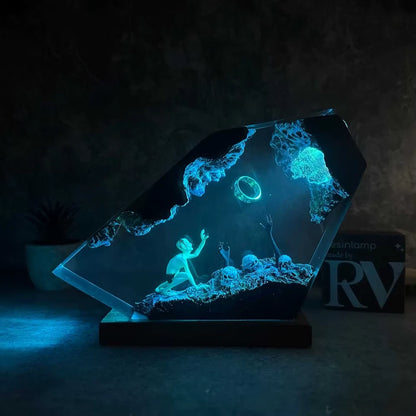 Gollum The One Ring The Lord of the Rings Desktop Night Light Resin 6 x 4 "