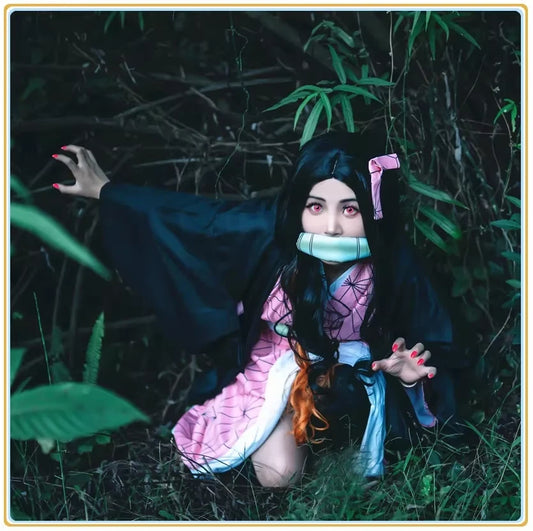 Nezuko Kamado Cosplay Demon Slayer Full Set: All items in picture are included