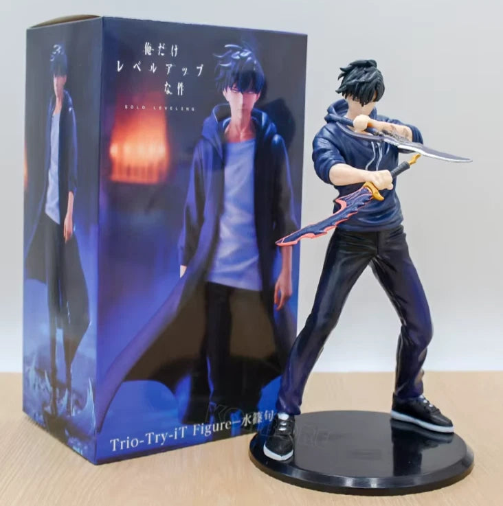 Sung Jin-woo Dual Daggers Solo Leveling Anime Figure Model Statue PVC 7.5" [Boxed]