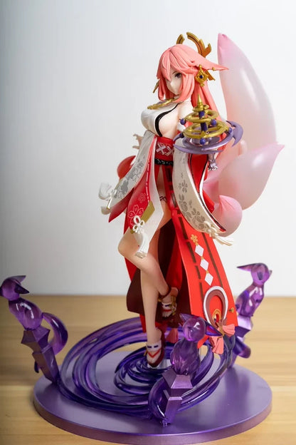 Yae Miko Cheongsam Katsune Genshin Impact RPG Kawaii Figure PVC 8.8" [Boxed]