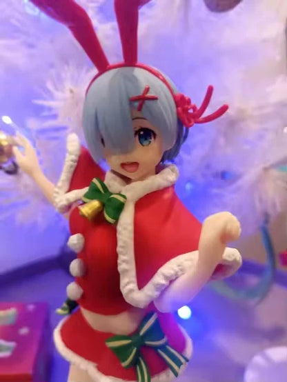 Rem Christmas Bunny Re: Zero Anime Holiday Edition Kawaii Figure PVC 8" [No Box]