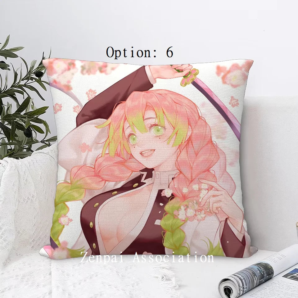 Mitsuri Demon Slayer Anime Kawaii Soft Pillow Cushion Cover 2 x 2 ft