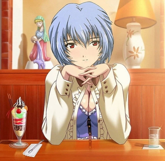 Rei Ayanami Casual Outfit Neon Genesis Evangelion Kawaii Anime Figure PVC 11.8" [Boxed]