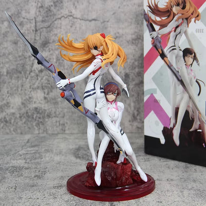 Asuka Soryu & Mari Makinami Neon Genesis Evangelion Anime Figure PVC 10.5" [Boxed]