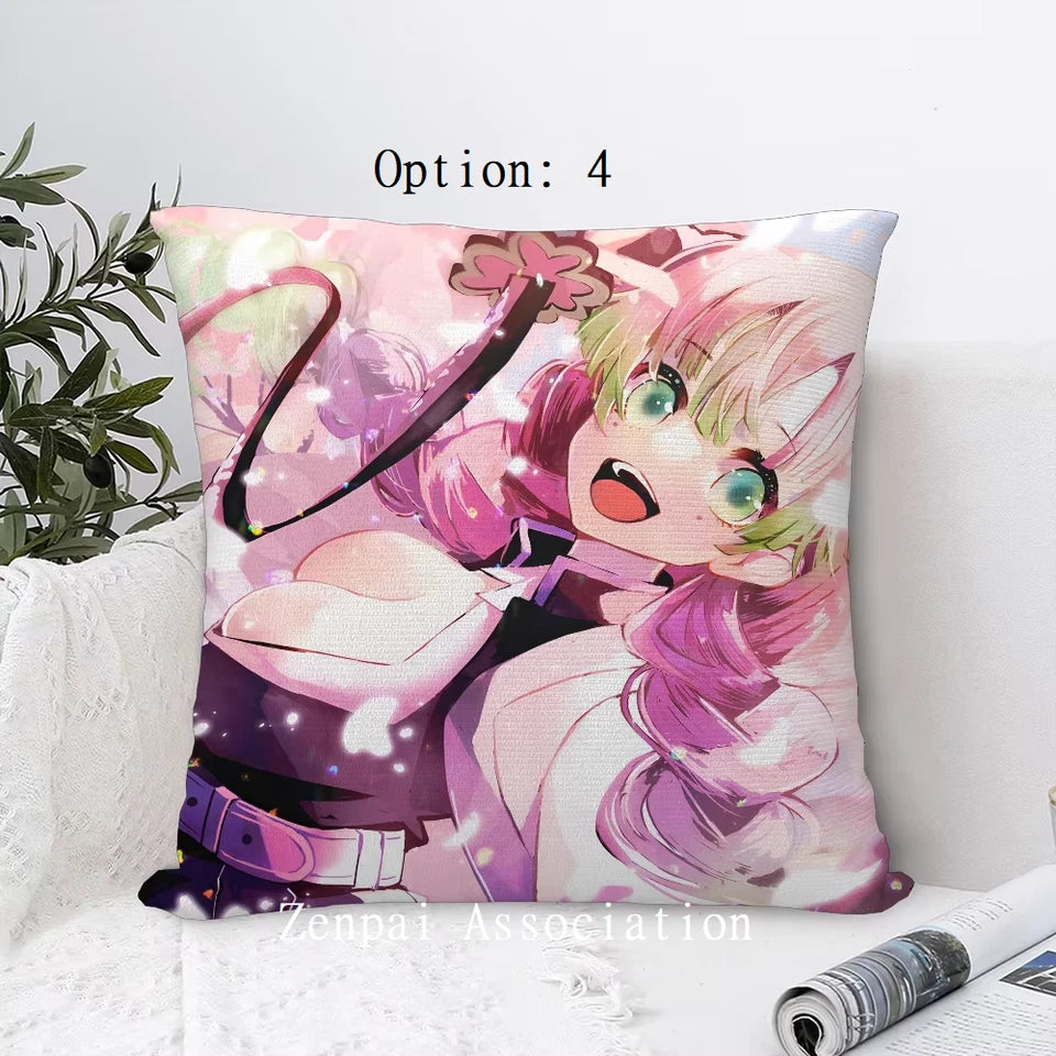 Mitsuri Demon Slayer Anime Kawaii Soft Pillow Cushion Cover 2 x 2 ft