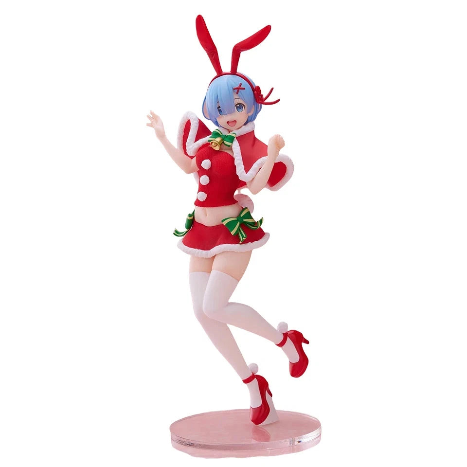 Rem Christmas Bunny Re: Zero Anime Holiday Edition Kawaii Figure PVC 8" [No Box]