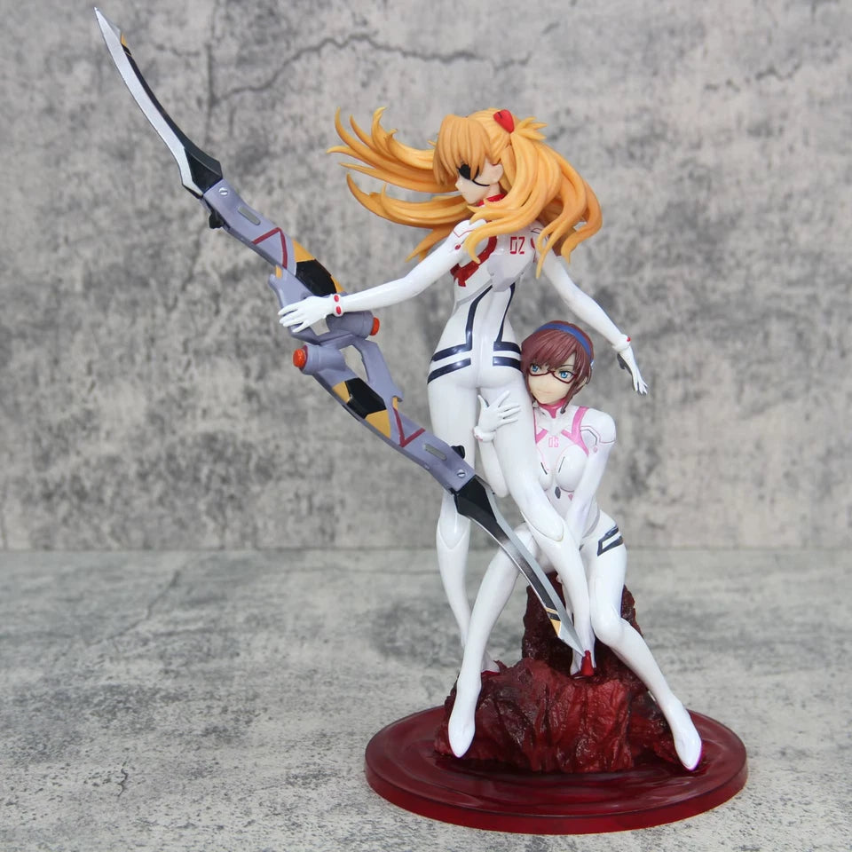 Asuka Soryu & Mari Makinami Neon Genesis Evangelion Anime Figure PVC 10.5" [Boxed]