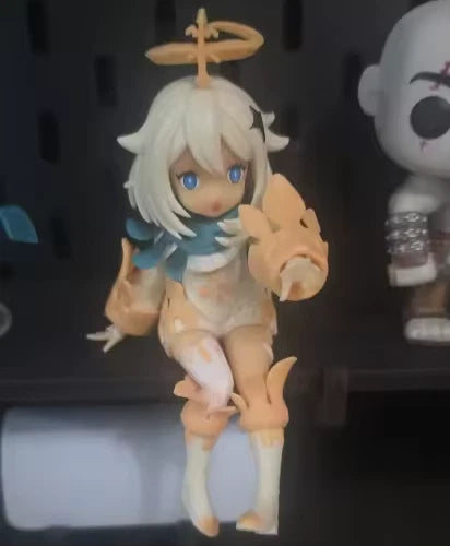 Paimon Sitting Genshin Impact Cute Kawaii Anime Figure Model Statue PVC 5" [Boxed]