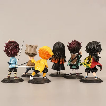 Demon Slayer Anime Hashiras Action Figures PVC 3 in [No Box : All 6pcs included]