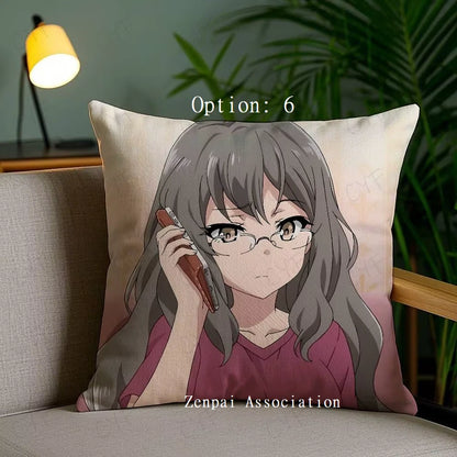 Rio Rascal Does Not Dream Anime Soft Pillow Cushion Cover 2 x 2 ft