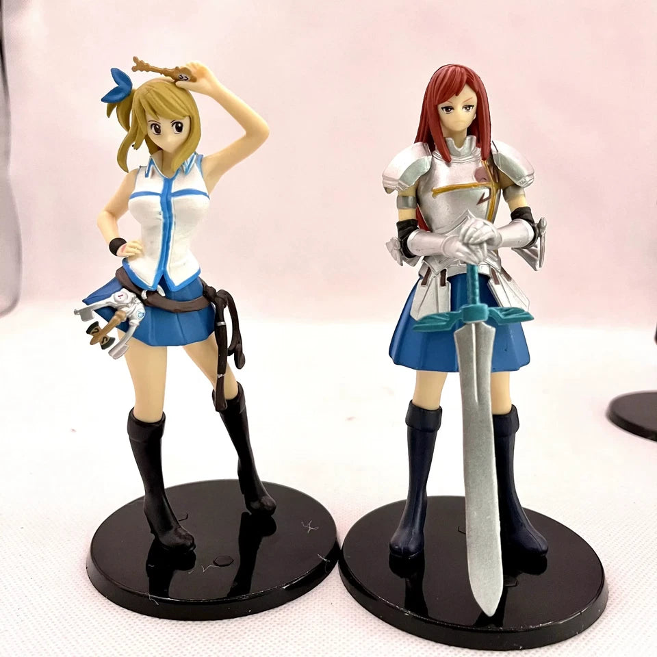 Natsu, Gray, Lucy, Erza Fairy Tail Anime Figure Model Statue PVC 6" [Boxed]
