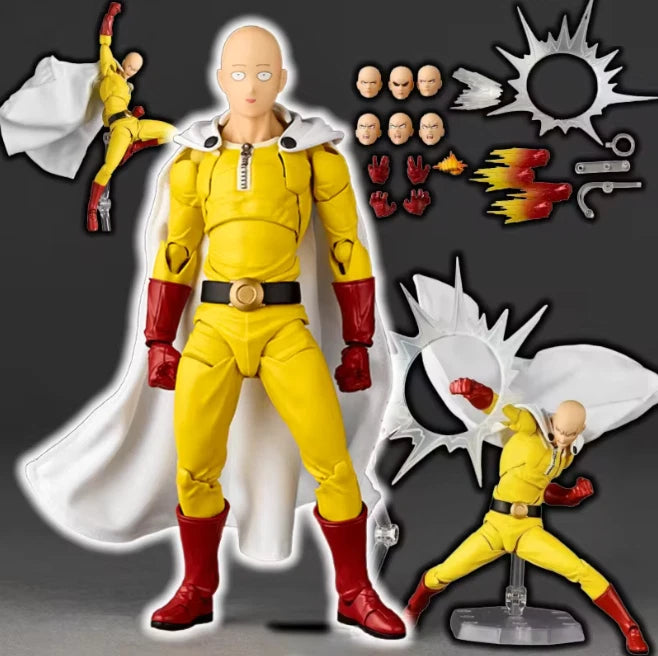 Saitama Bald Cape One Punch Man Adjustable Popular Anime Figure PVC 6" [Boxed]