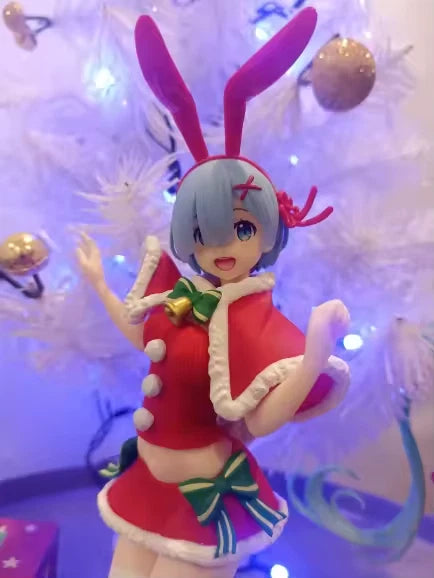 Rem Christmas Bunny Re: Zero Anime Holiday Edition Kawaii Figure PVC 8" [No Box]