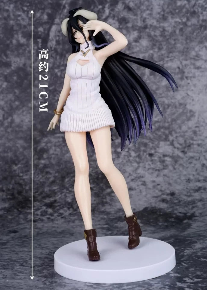 Albedo Knit Dress Succubus OVERLORD Anime Figure Model Statue PVC 8" [Boxed]