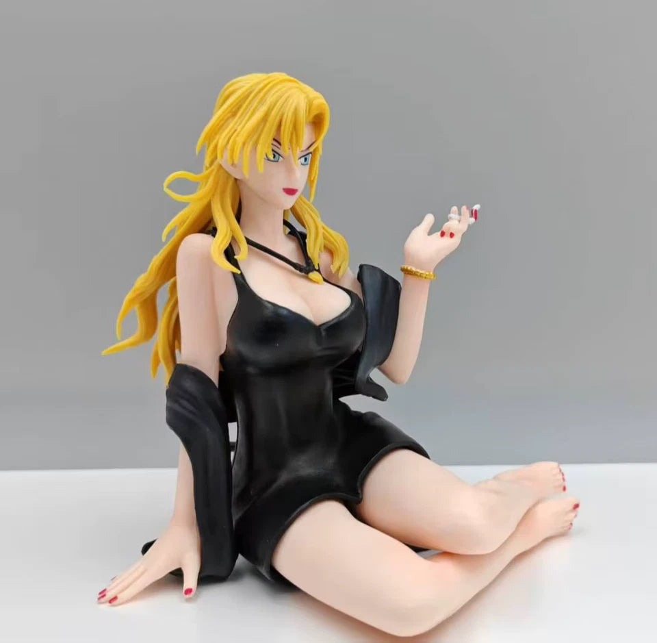 Vermouth Sitting & Smoking Detective Conan Figure Model Statue PVC 5.3" [Boxed]