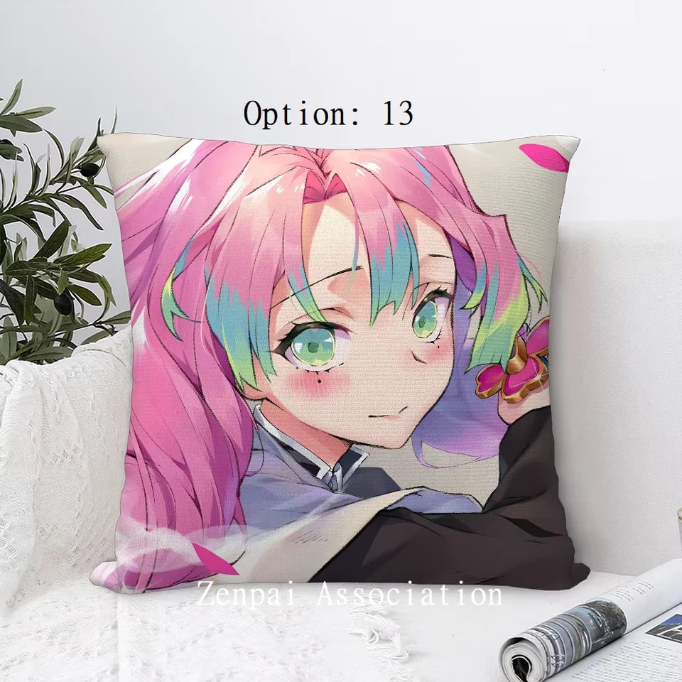 Mitsuri Demon Slayer Anime Kawaii Soft Pillow Cushion Cover 2 x 2 ft