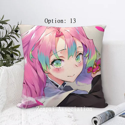 Mitsuri Demon Slayer Anime Kawaii Soft Pillow Cushion Cover 2 x 2 ft