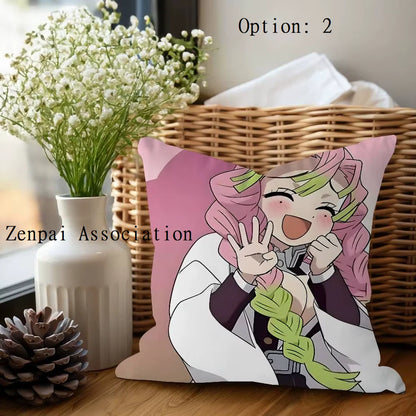 Mitsuri Demon Slayer Anime Kawaii Soft Pillow Cushion Cover 2 x 2 ft