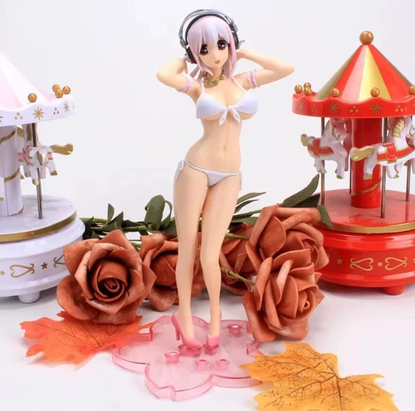 Super Sonico Swimsuit Nitroplus SoniAni Vocaloid Anime Figure Model Statue PVC 7" [No Box]