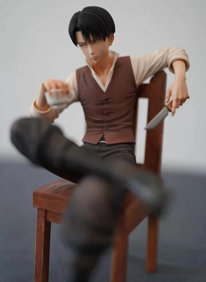 Levi Ackerman Sitting Ver. Attack on Titan Anime Figure Model Statue PVC 7.4" [No Box]