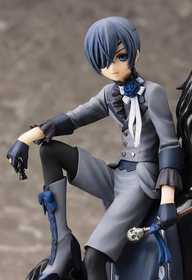 Ciel Phantomhive Mounted Black Butler Anime Figure Model Statue PVC 7" [Boxed]
