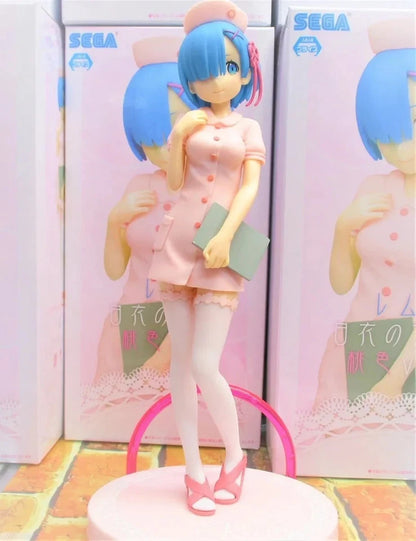Rem Pink Nurse Re: Zero Cute Kawaii Anime Figure Model Statue PVC 7" [Original]