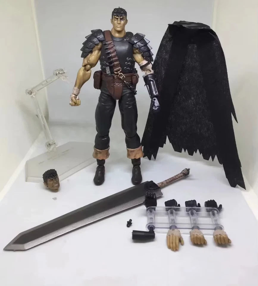 Guts Black Swordsman Berserk Anime Adjustable Action Figure PVC 6.6 in [Boxed]